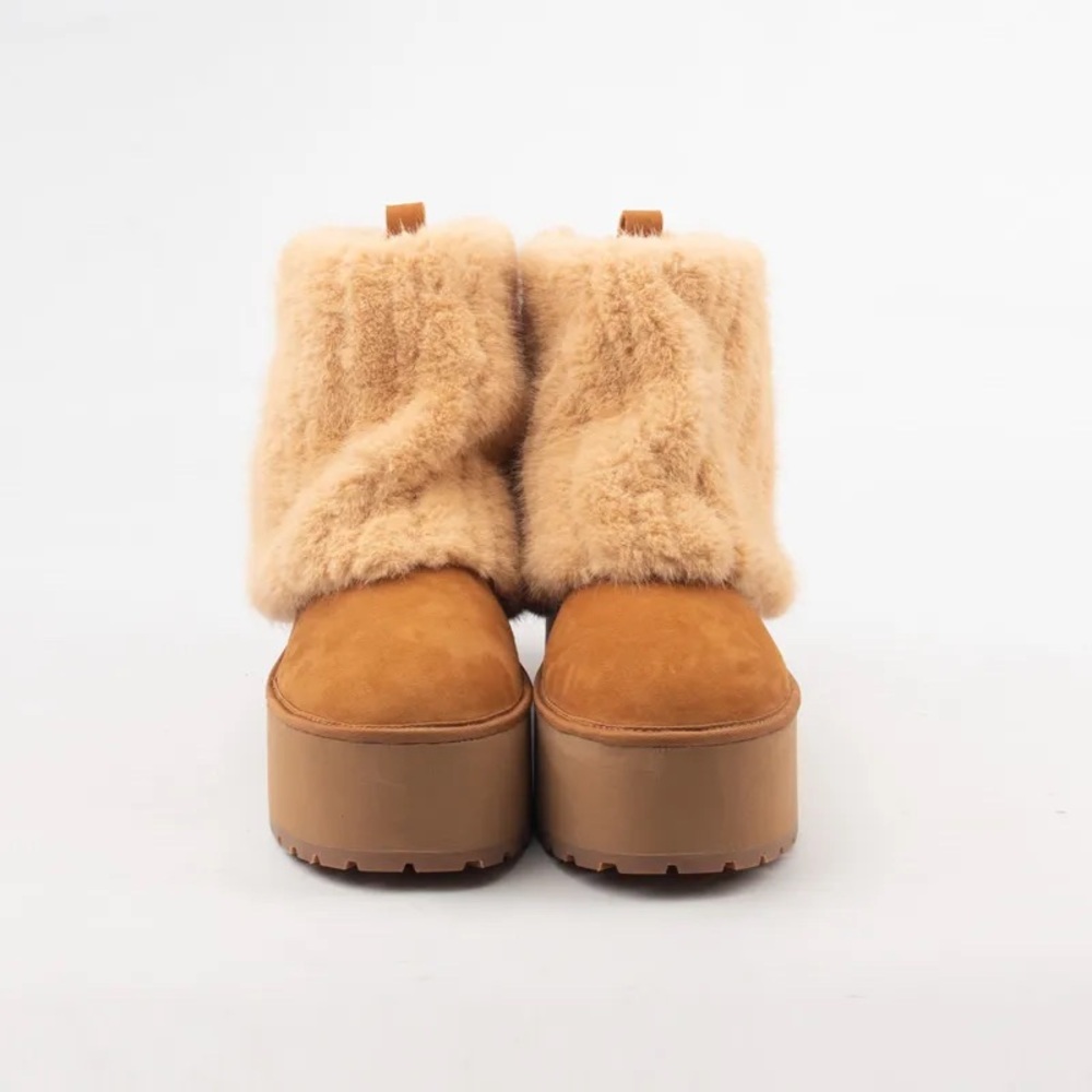 Platfrom Mini Faux Sherpa Boots - Picture 3 of 7